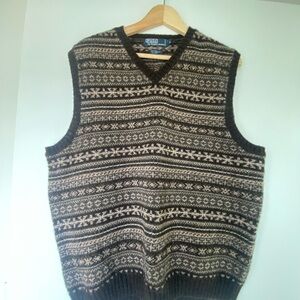 Polo Ralph Lauren Brown Patterned Sweater Vest